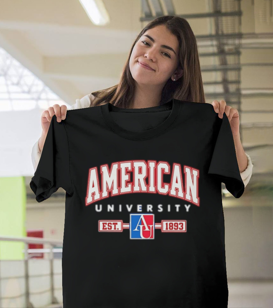 American University AU Est 1893 Logo Red White T-Shirt