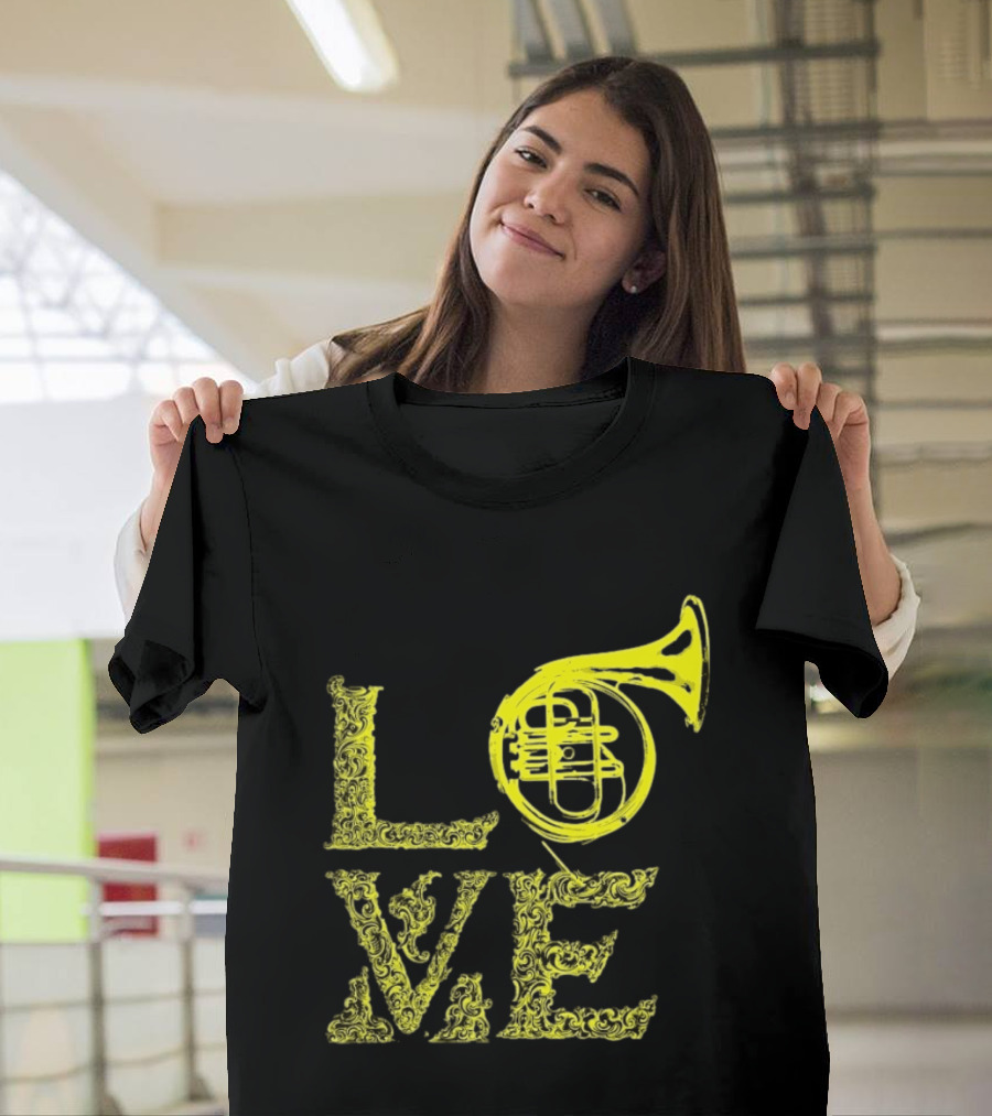 Love French Horn Music Orchestra Musician T-Shirt