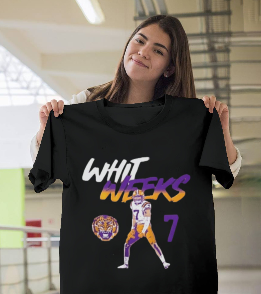LSU Tigers Football Whit Weeks 7 Player Pose Tiger T-Shirt