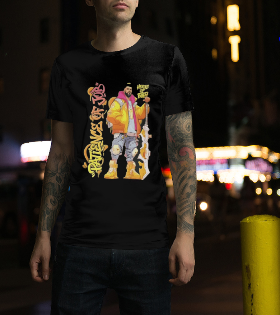 Patience Of Job Heroes Of Faith Bearded Man Sword Cartoon T-Shirt