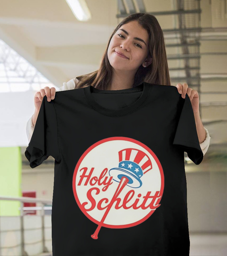 Holy Schlitt Uncle Sam Hat Patriotic Baseball T-Shirt
