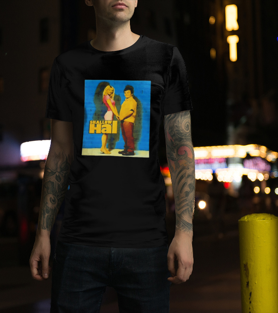 Shallow Hal Jack Black Gwyneth Paltrow Movie Blue Brick Wall T-Shirt