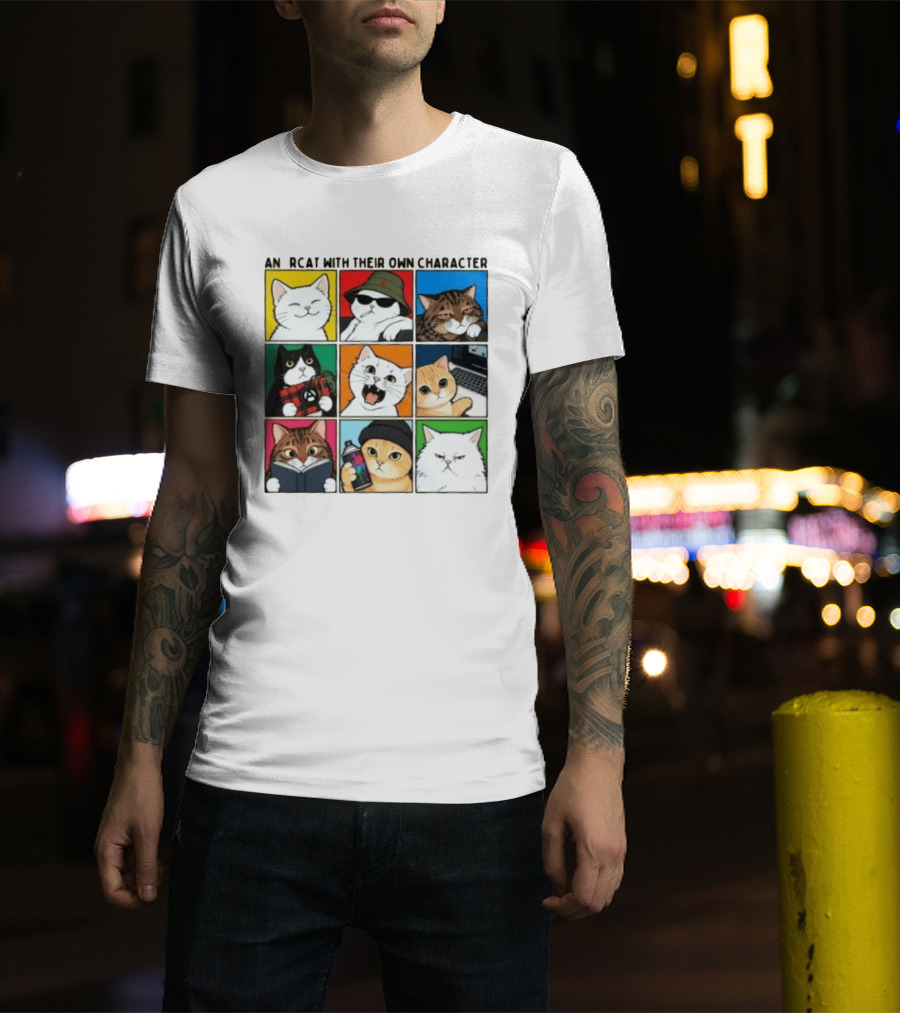 AN RCAT WITH THEIR OWN CHARACTER Cat Collage T-Shirt