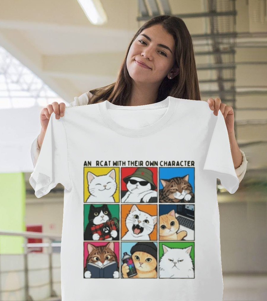 AN RCAT WITH THEIR OWN CHARACTER Cat Collage T-Shirt