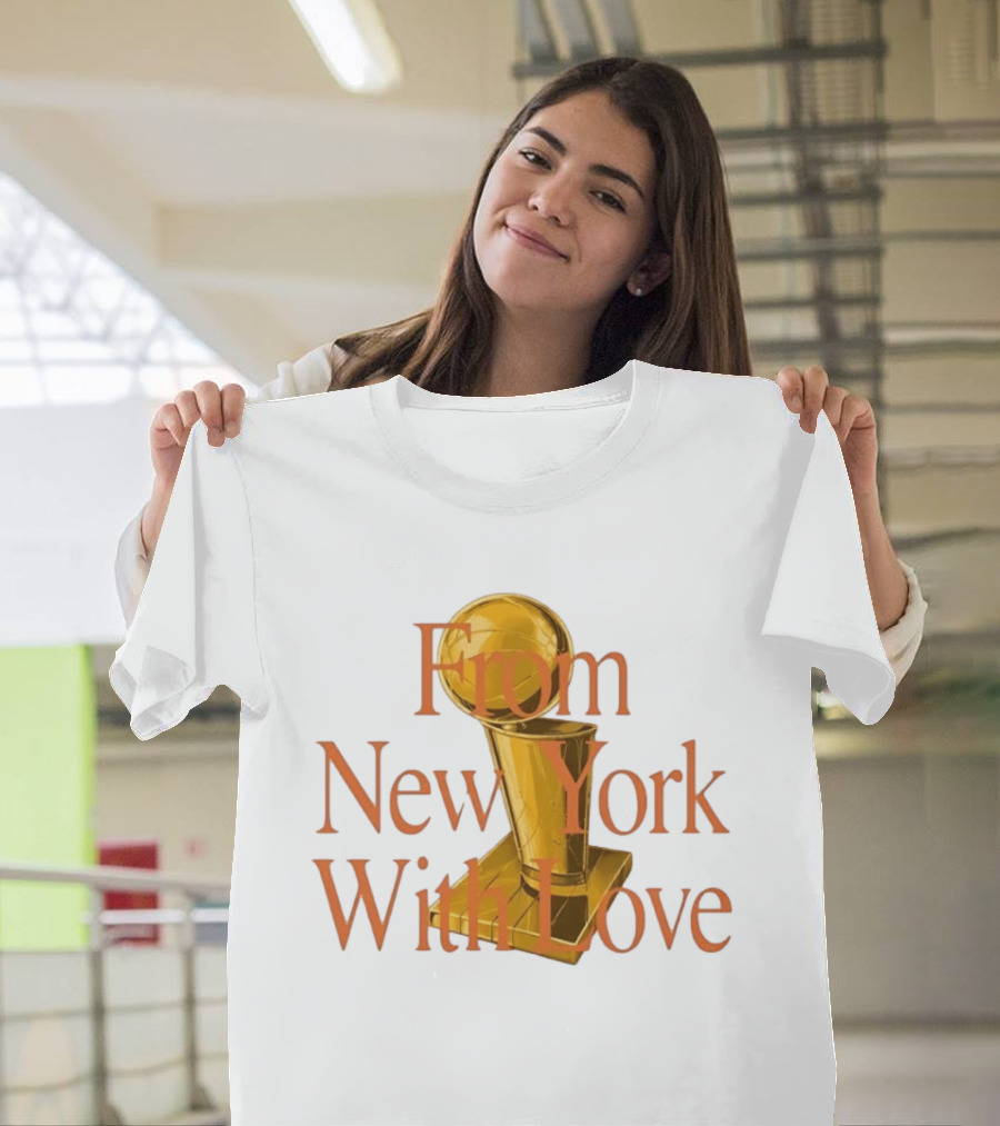 From New York With Love Bricks And Wood Basketball Trophy T-Shirt