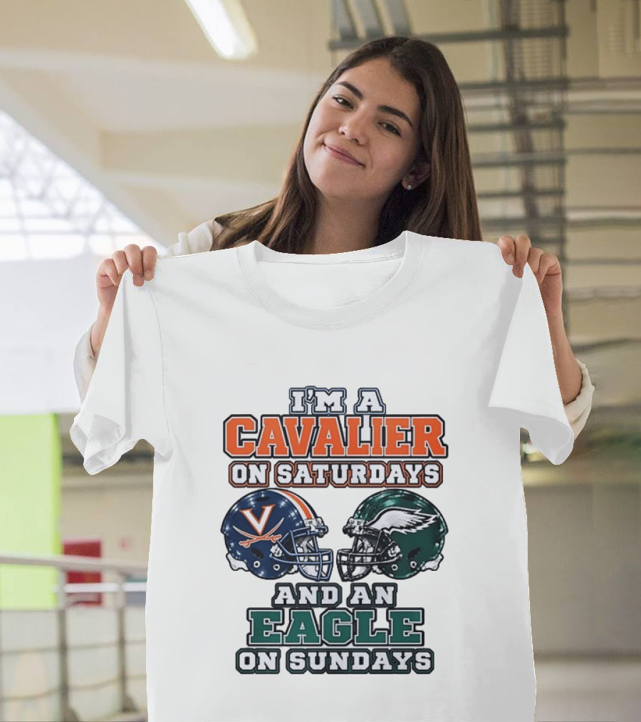 I'm A Cavalier On Saturdays And An Eagle On Sundays Helmet Rivalry T-Shirt