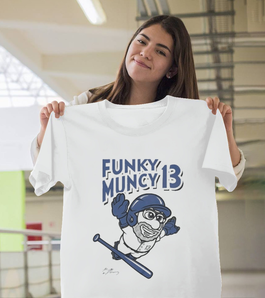 Funky Muncy 13 Max Los Angeles Dodgers Cartoon Baseball T-Shirt