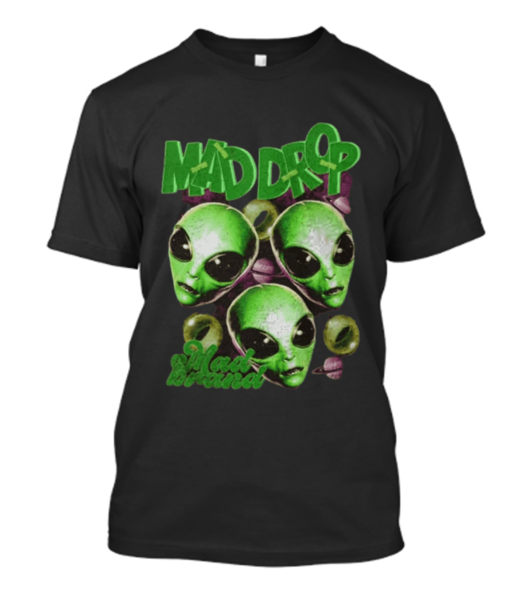 Mad Drop Aliens Space Planets Mad Brand T-Shirt