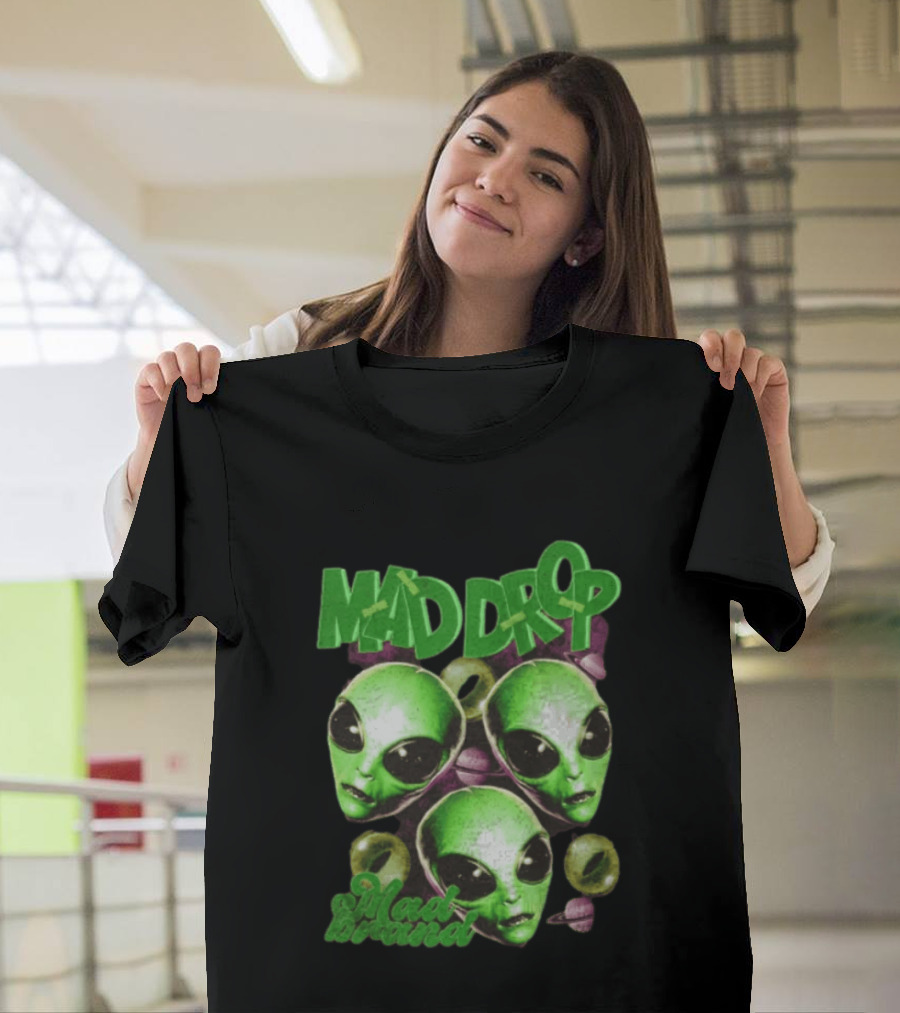 Mad Drop Aliens Space Planets Mad Brand T-Shirt