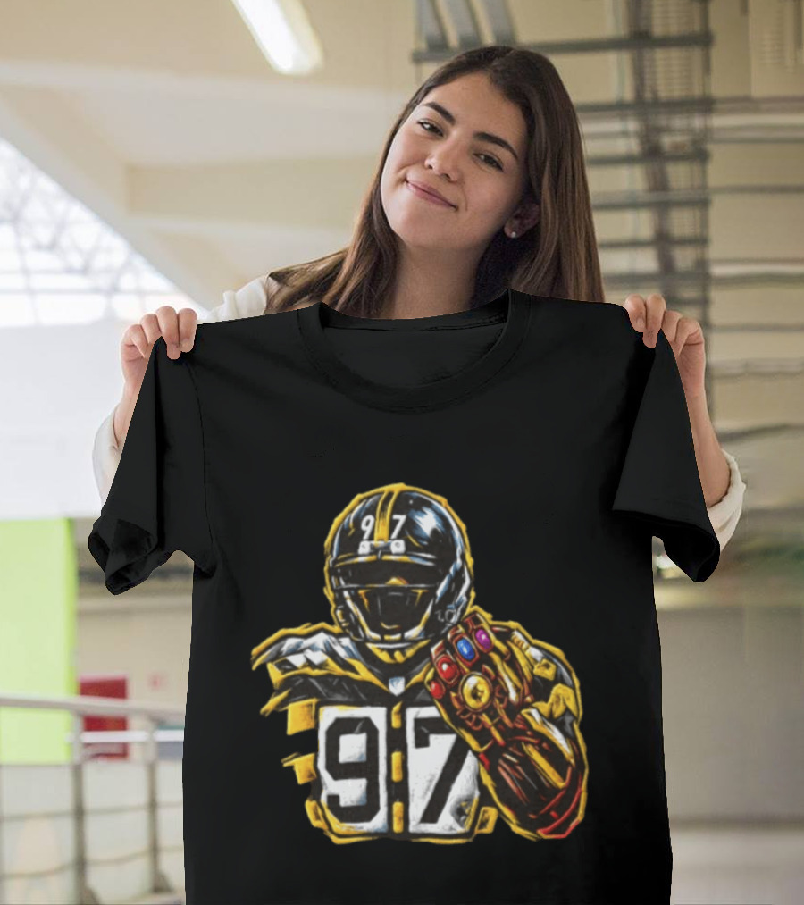 Cameron Heyward 97 Pittsburgh Steelers Infinity Gauntlet Marvel Football T-Shirt