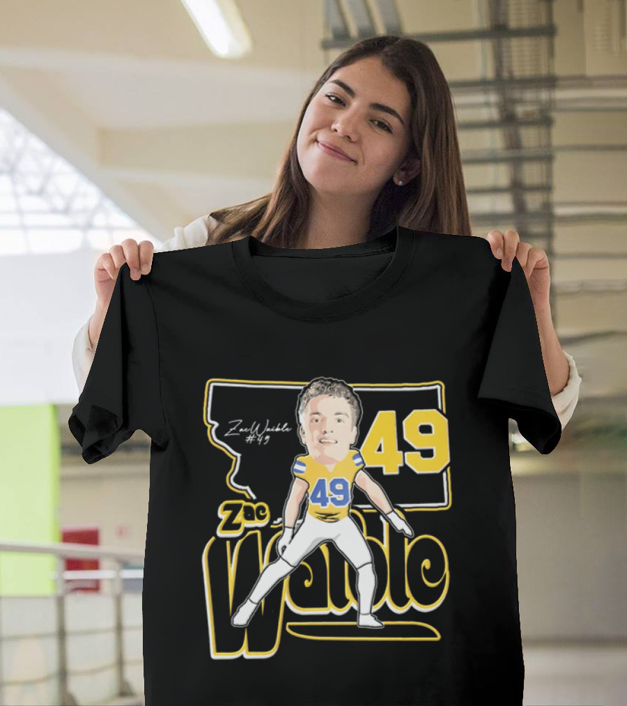 Zac Waible 49 Montana State Bobcats Football Caricature T-Shirt