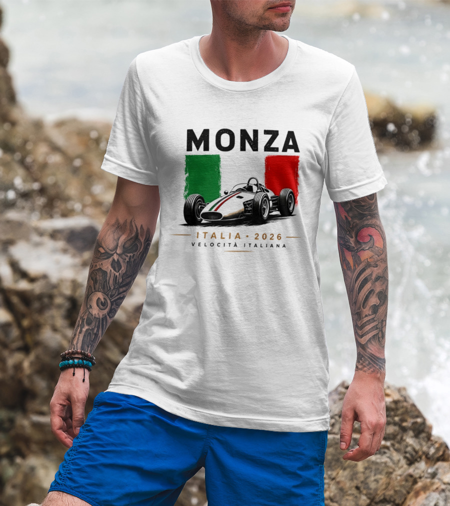 Monza Italia 2026 Velocita Italiana Formula 1 Racing Italian Flag T-Shirt