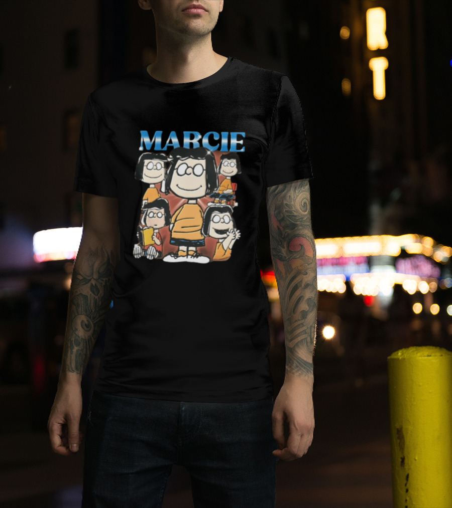 Peanuts Marcie Sparkle Cartoon Collage Bootleg T-Shirt