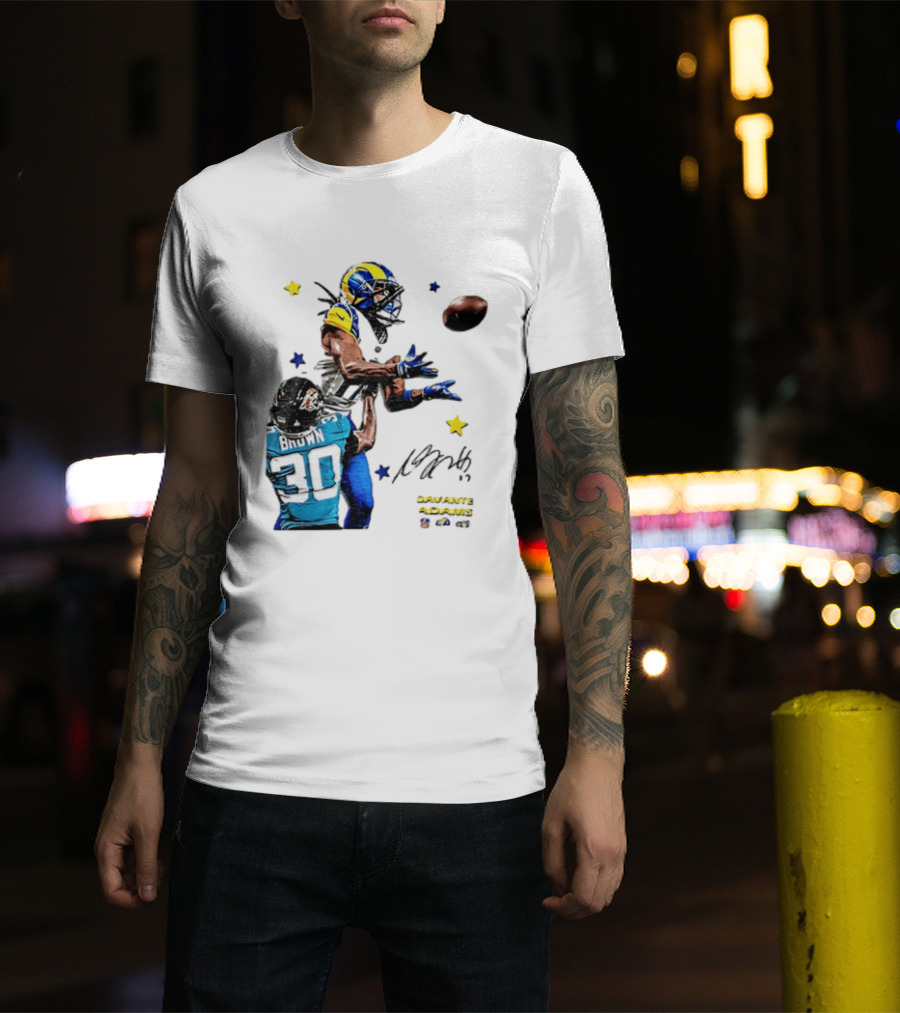 Davante Adams Las Vegas Raiders Brown Football Catch Duel T-Shirt