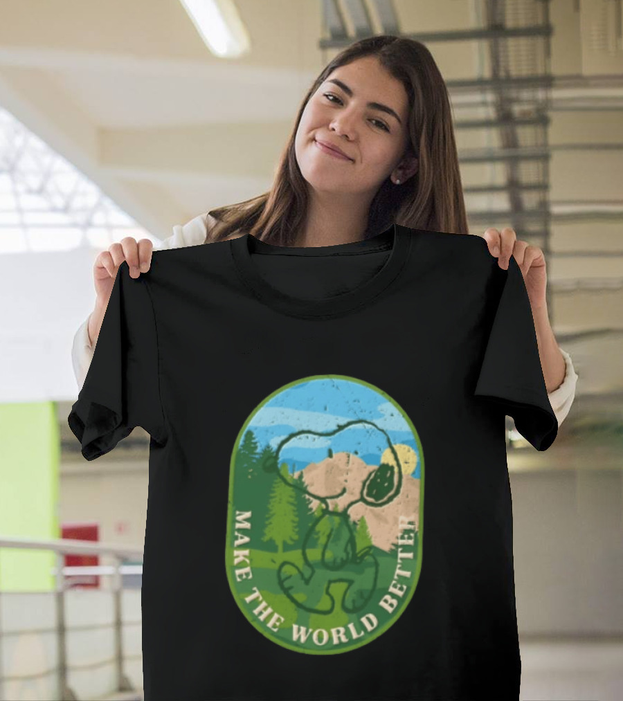 Snoopy Make The World Better Mountain Forest Retro Peanuts T-Shirt