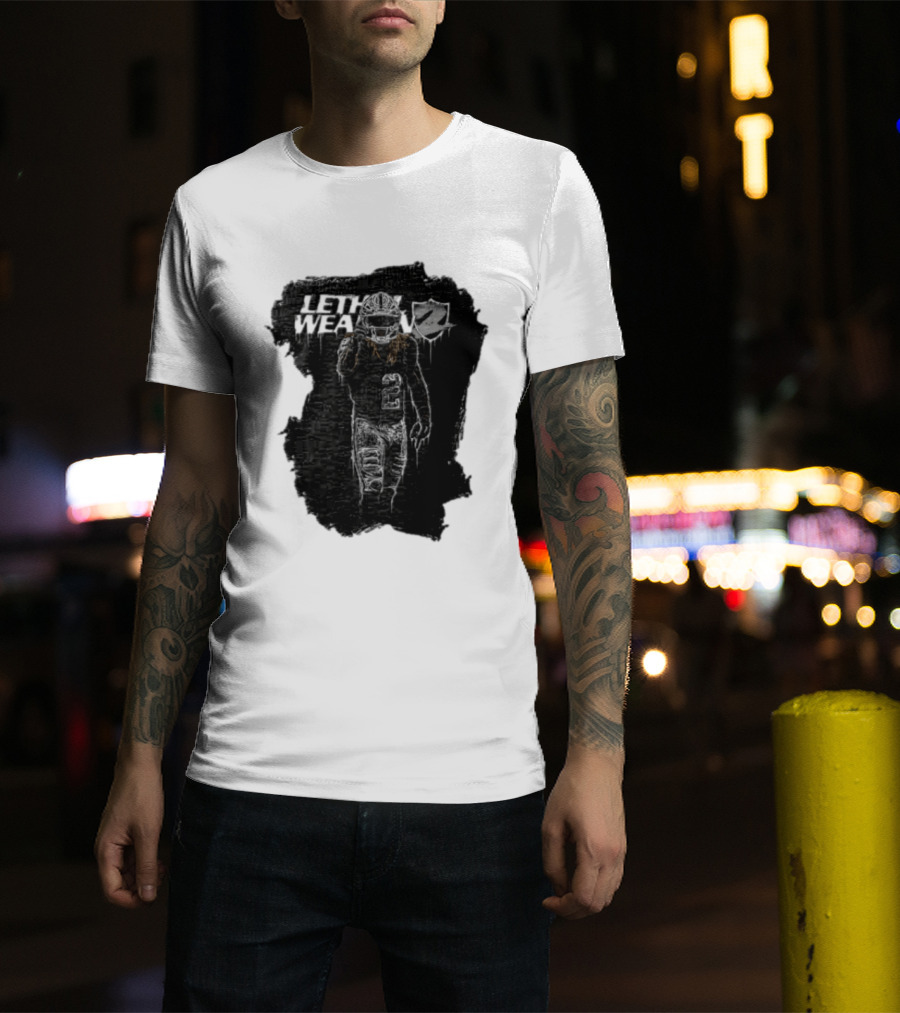 Las Vegas Raiders Davante Adams Lethal Weapon 17 Silver And Black Football T-Shirt