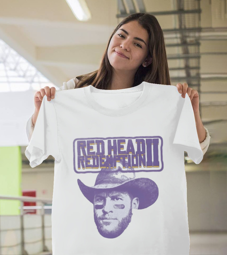 Carson Wentz Red Head Redemption II Cowboy Hat Face Paint T-Shirt