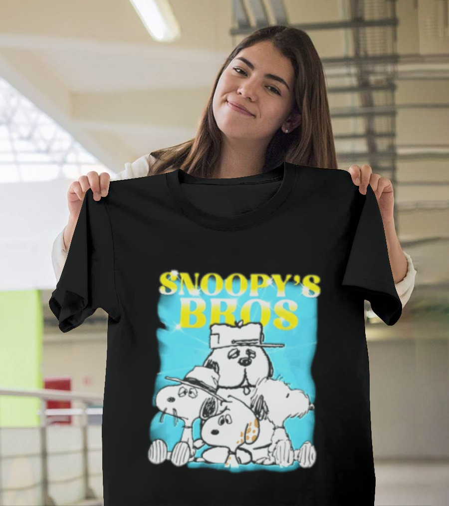 Snoopys Bros Cartoon Dogs Sparkles Blue Bootleg T-Shirt