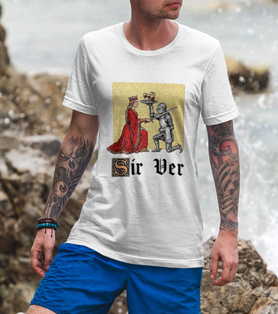 Sir Ver Knight Serving Wine To Queen Medieval Fantasy T-Shirt