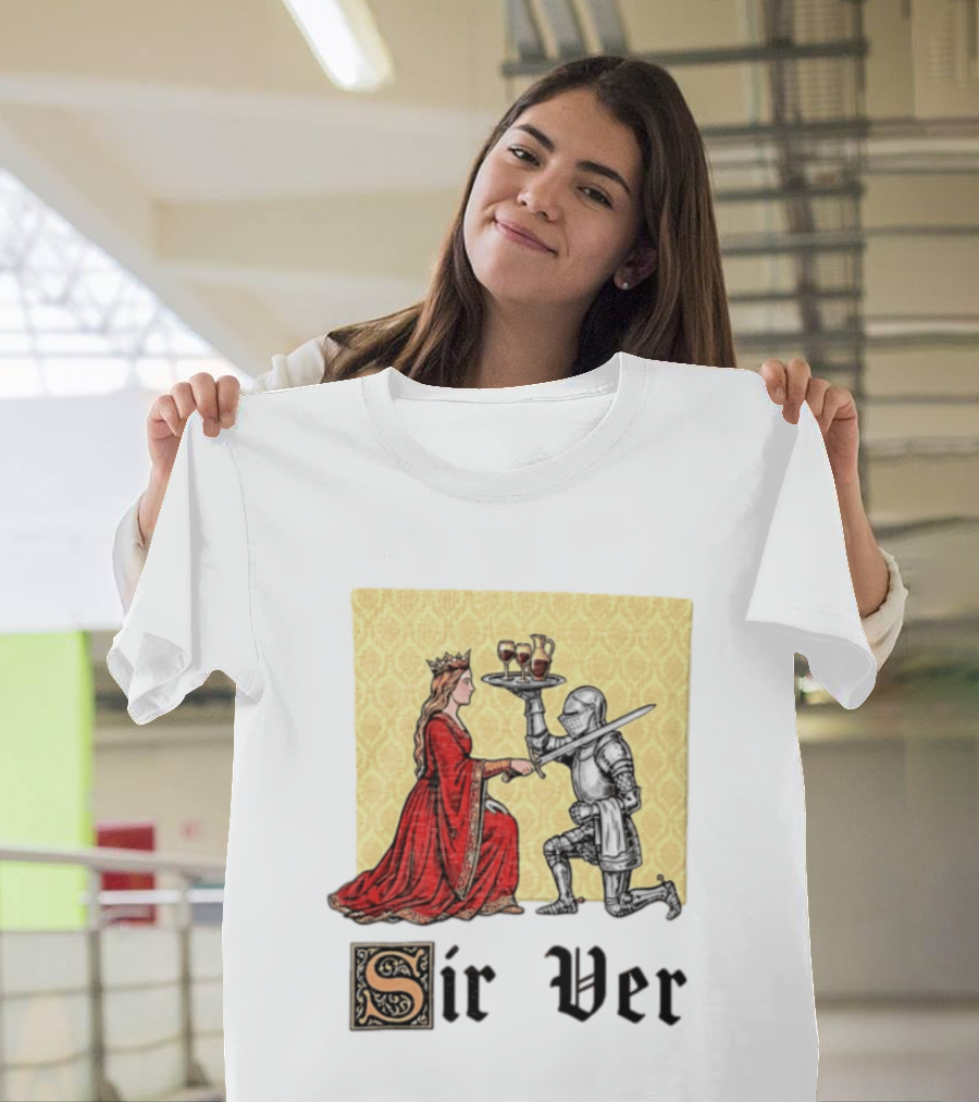 Sir Ver Knight Serving Wine To Queen Medieval Fantasy T-Shirt