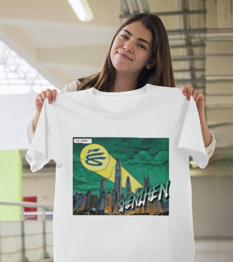 Stephen Curry Li Ning X Curry China Tour Shenzhen City Skyline Spotlight T-Shirt