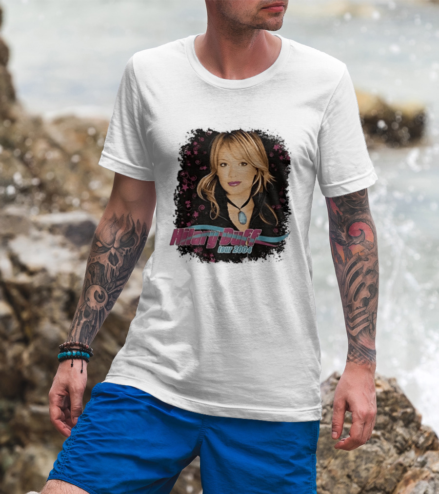 Hilary Duff Tour 2004 Y2K Pop Star Music Fashion T-Shirt