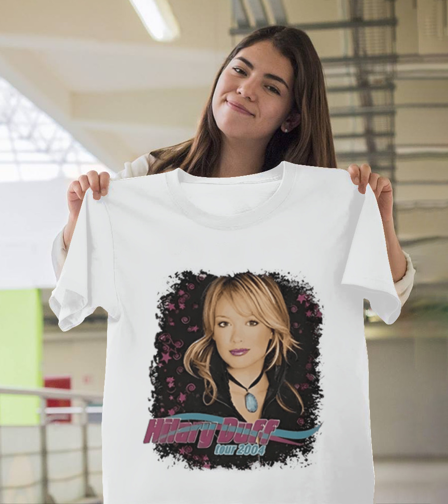 Hilary Duff Tour 2004 Y2K Pop Star Music Fashion T-Shirt