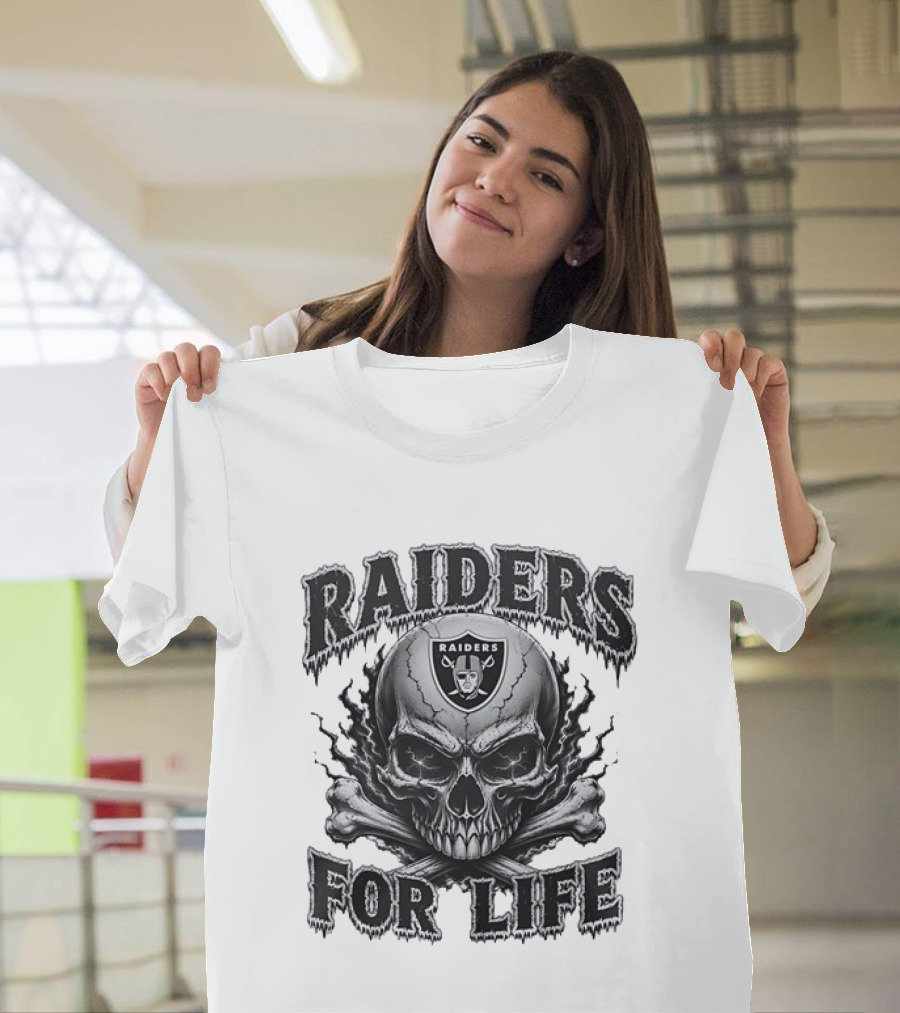 Las Vegas Raiders Skull Raiders For Life T-Shirt