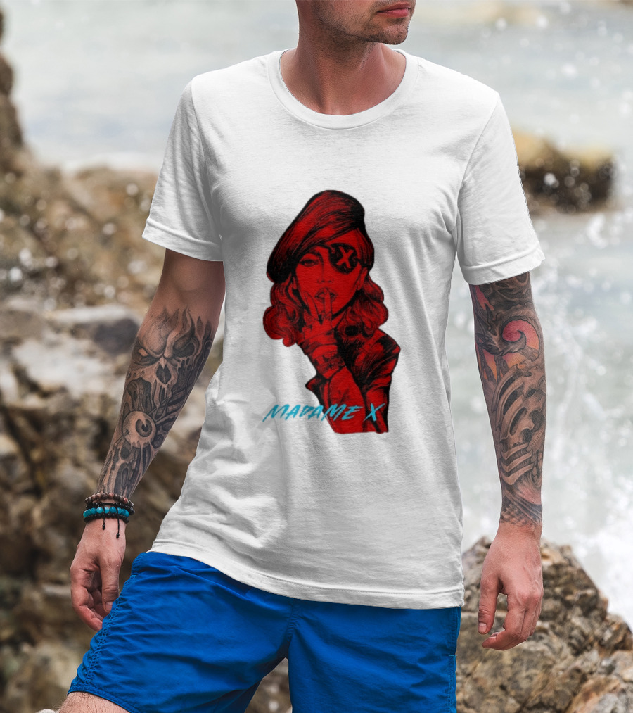 Madonna Madame X Beret Eye Patch Pop Music T-Shirt