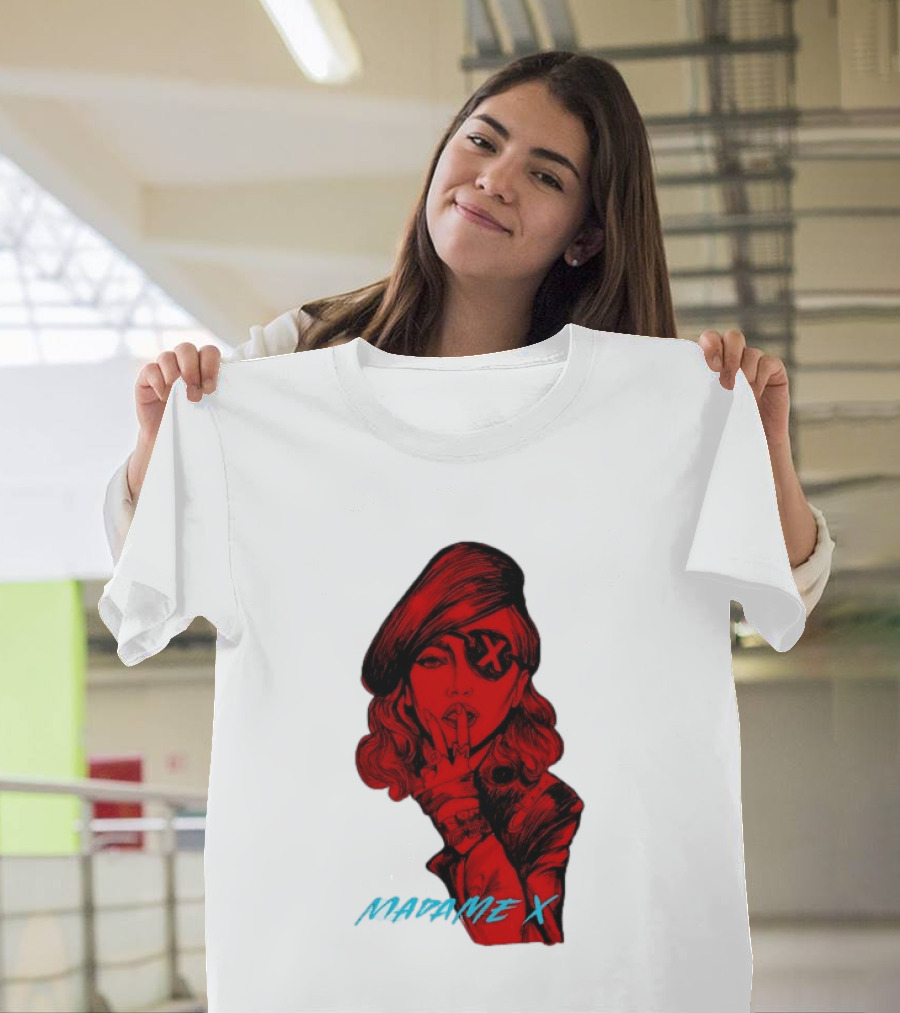 Madonna Madame X Beret Eye Patch Pop Music T-Shirt