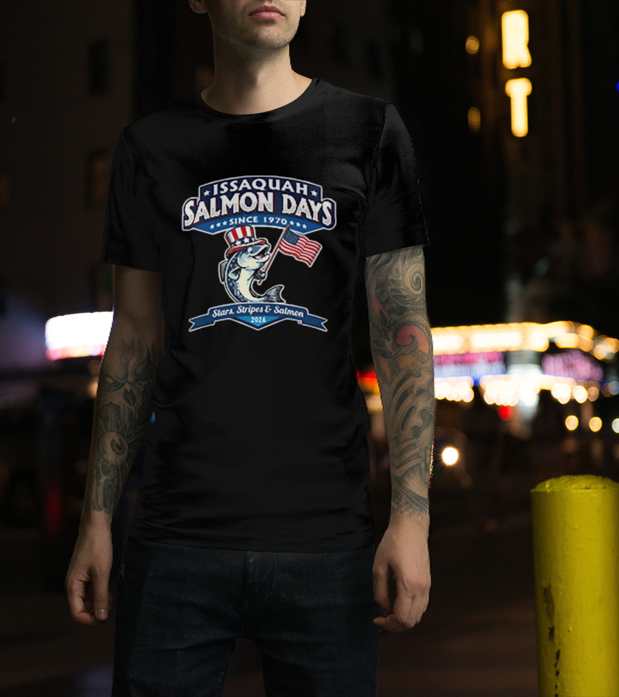 Issaquah Salmon Days 2026 Stars Stripes & Salmon Since 1970 Event T-Shirt