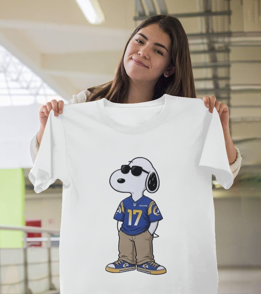 Los Angeles Rams Peanuts Snoopy Cool Style Collaboration Start Of The Season T-Shirt