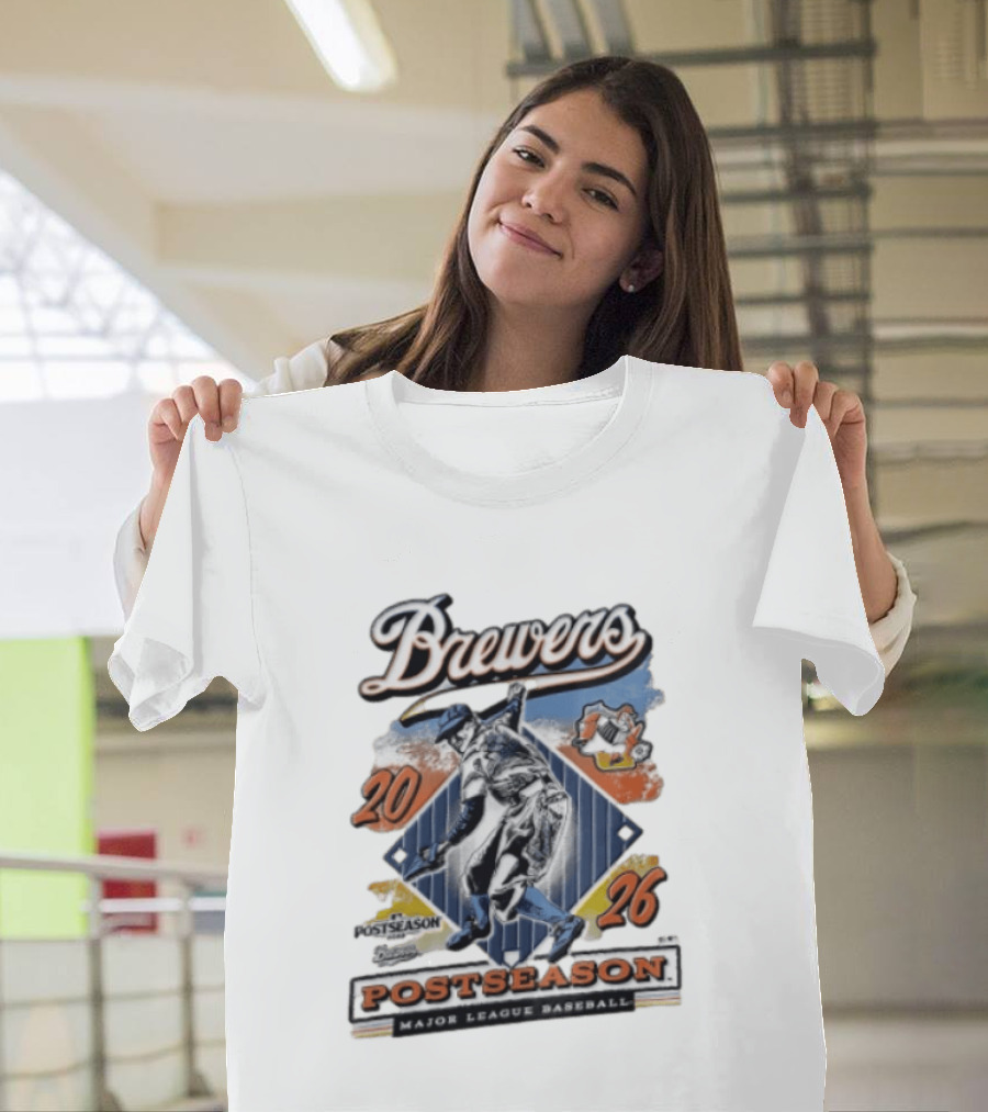 Brewers 2026 Postseason Major League Baseball Players Fielding T-Shirt
