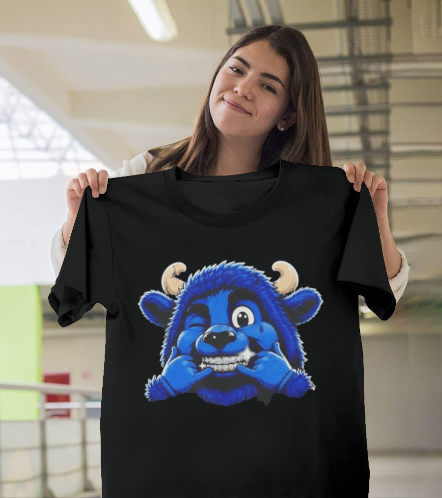 Buffalo Bills Billy Thuggin Character With Blue Buffalo Mascot And Braces T-Shirt