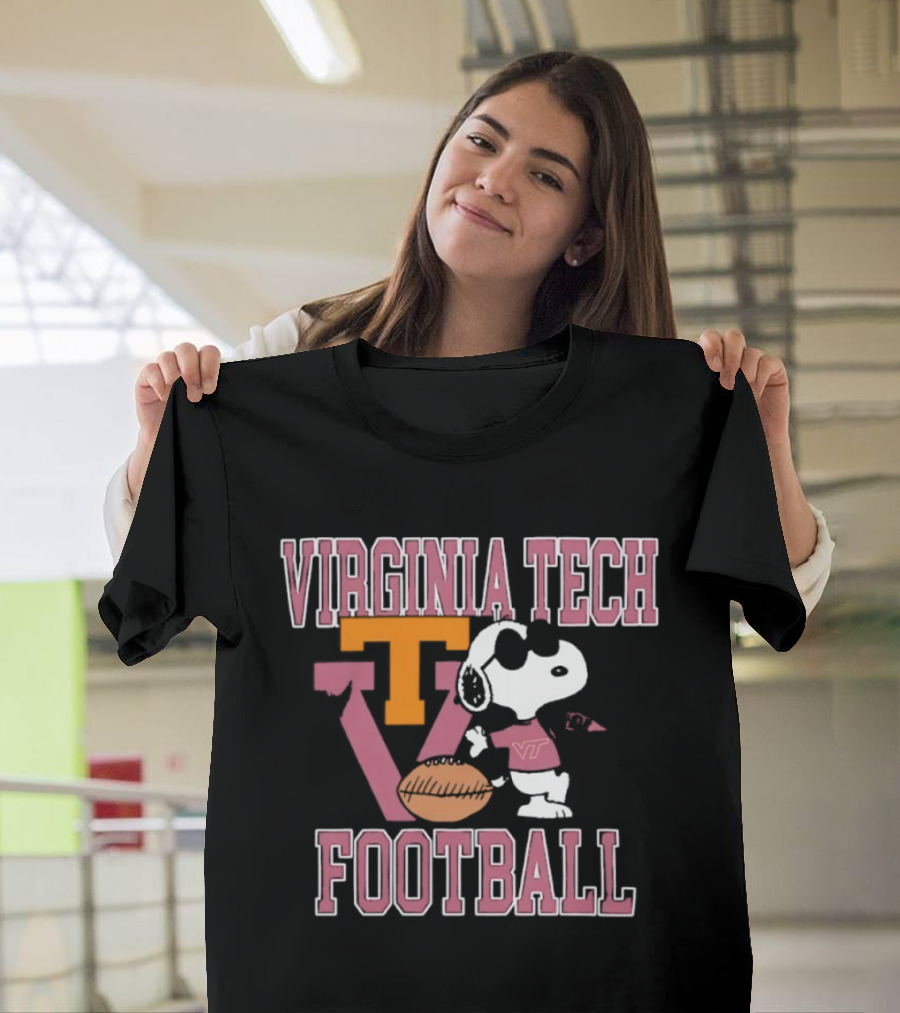 Virginia Tech Football Snoopy Let's Go Hokies T-Shirt