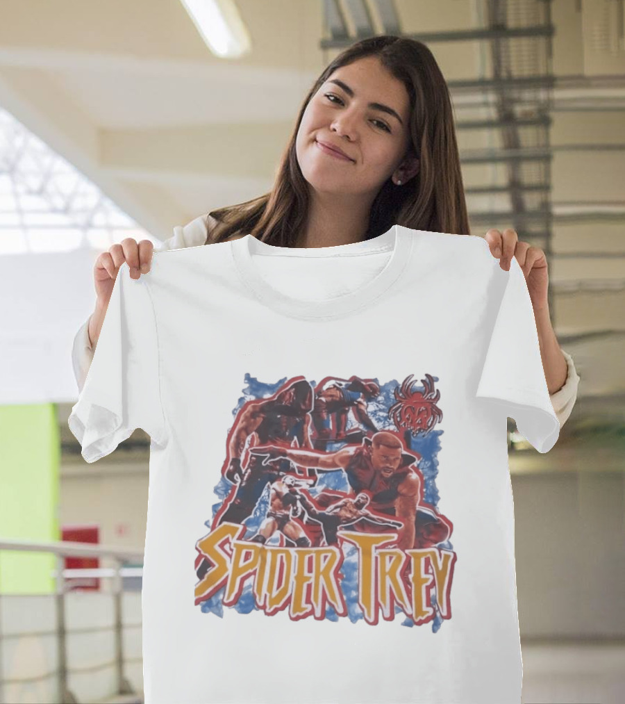 Spider Trey Wrestling Wrestler Sports Action Montage T-Shirt