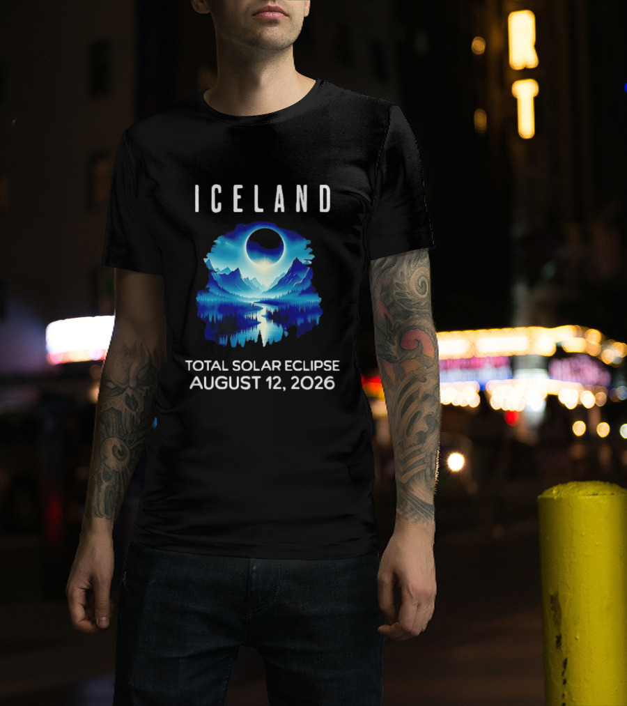 Iceland Solar Eclipse Event August 12 2026 Scenic Landscape T-Shirt