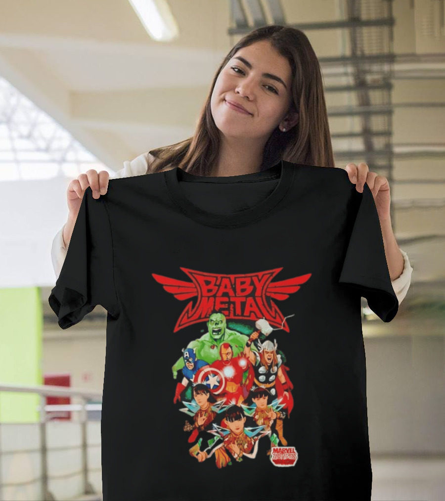 Babymetal X Marvel Zombies Avengers Collaboration May 2012 Heavy Metal T-Shirt