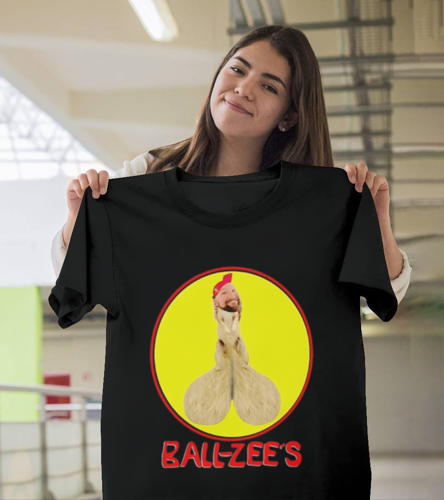 Ball Zee's Squirrel Meme Circle Red Cap T-Shirt