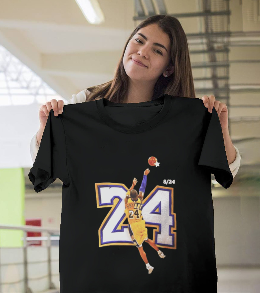 Kobe Bryant Los Angeles Lakers 8 24 Basketball Legend Jump Shot T-Shirt