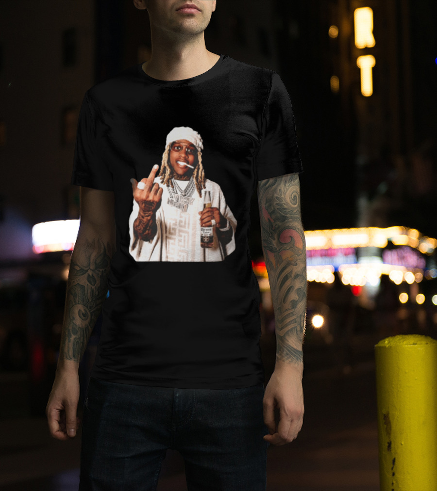 Lil Durk Only The Family Vroy Nick Corona Extra Beer Smoking Middle Finger T-Shirt