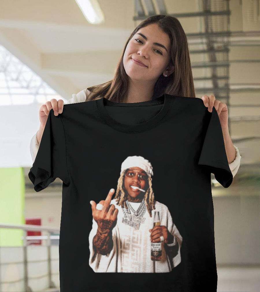 Lil Durk Only The Family Vroy Nick Corona Extra Beer Smoking Middle Finger T-Shirt