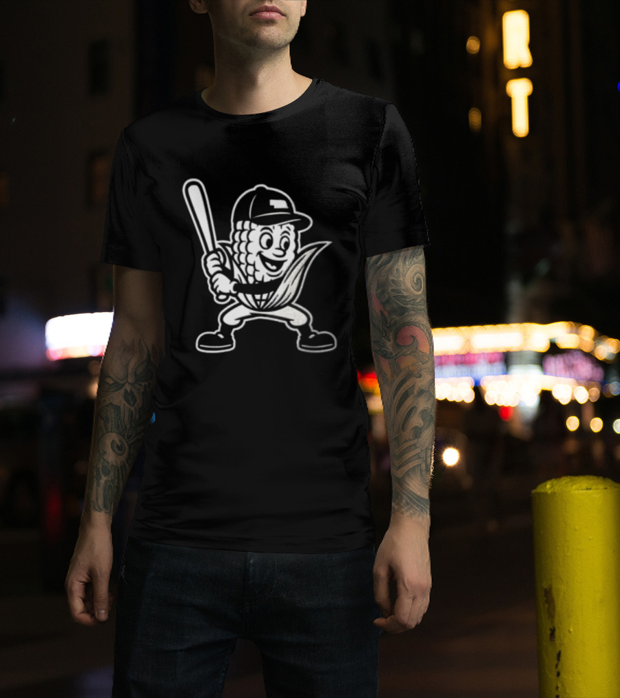 Cornhusker Nebraska Cornhuskers Baseball Mascot With Bat T-Shirt