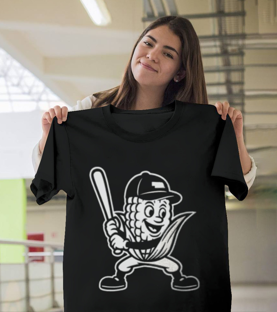 Cornhusker Nebraska Cornhuskers Baseball Mascot With Bat T-Shirt