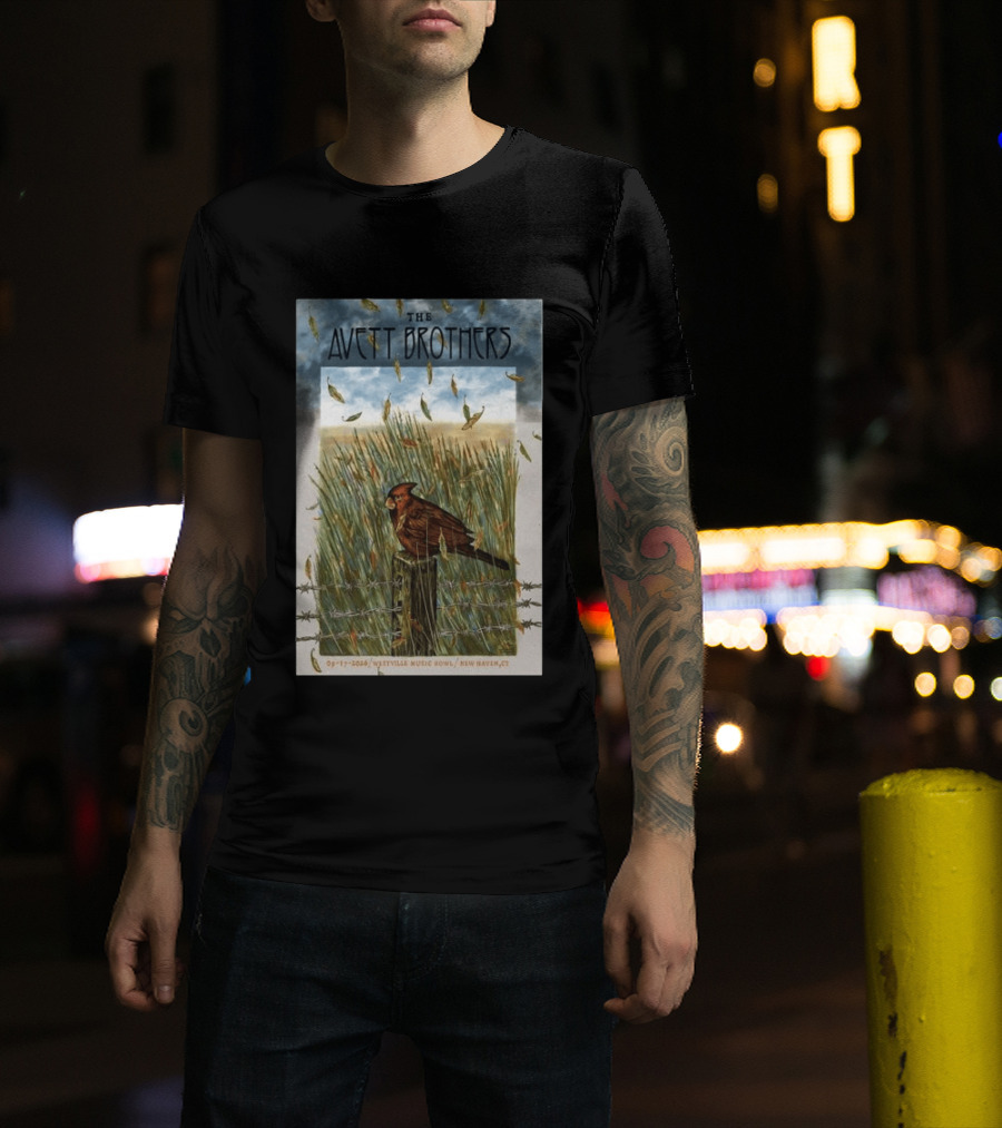 The Avett Brothers Westville Music Bowl New Haven CT Sep 17 2026 Cardinal In Field T-Shirt