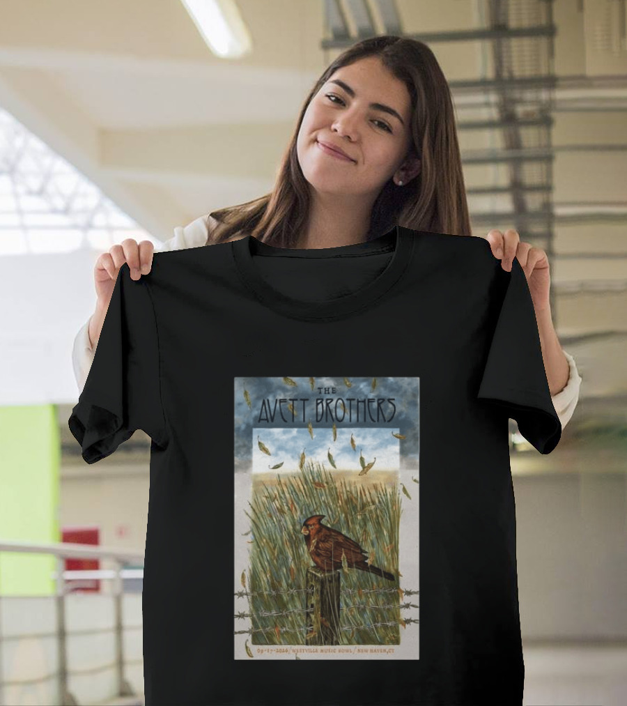 The Avett Brothers Westville Music Bowl New Haven CT Sep 17 2026 Cardinal In Field T-Shirt