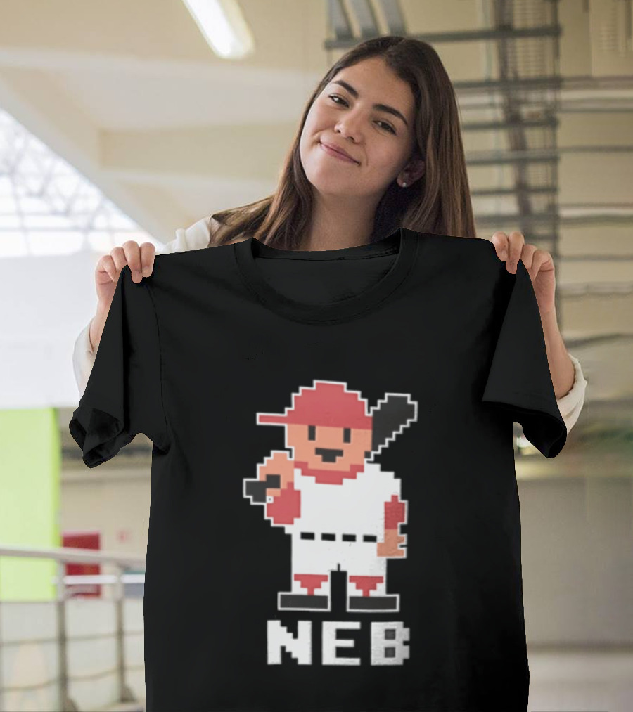 Nebraska Cornhuskers 8 Bit Baseball Player NEB T-Shirt