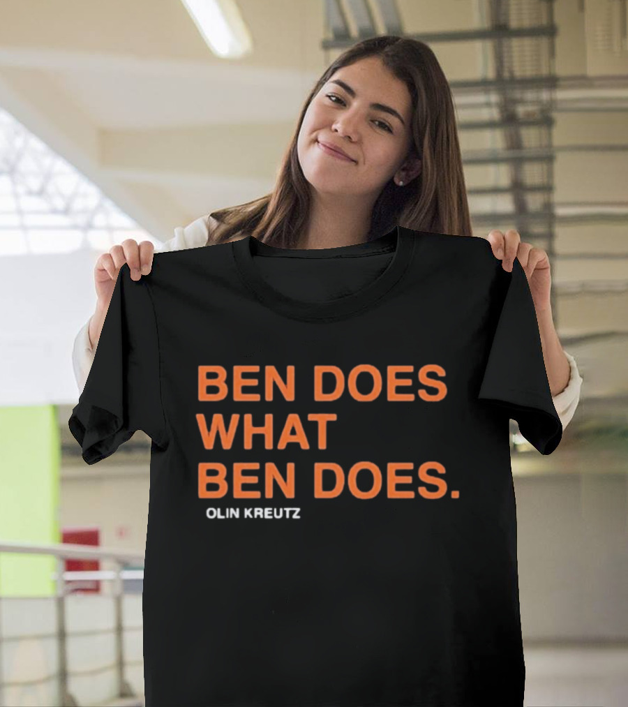 Ben Does What Ben Does Olin Kreutz Chicago Bears T-Shirt