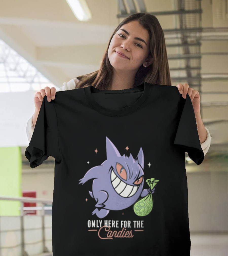 Gengar Only Here For The Candies Halloween Fun T-Shirt