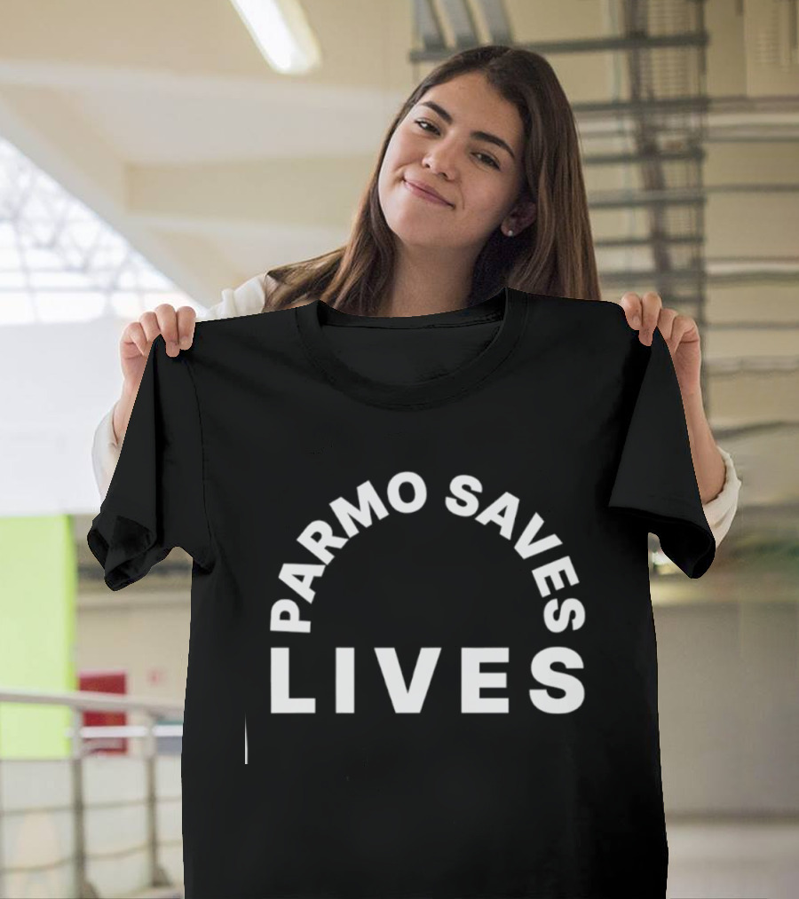 Parmo Saves Lives Teesside Middlesbrough Bold White T-Shirt